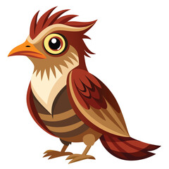 unique Potoo bird isolated on white background