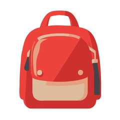 simple red backpack icon simple shapes vector 