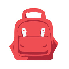 simple red backpack icon simple shapes vector 