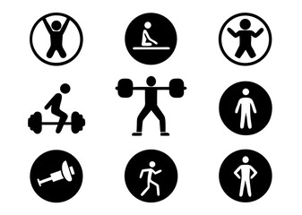 fitness icons set