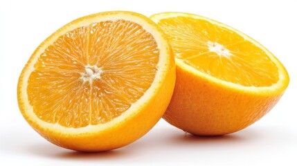 Fototapeta premium Juicy Orange Halves: A Vibrant Still Life