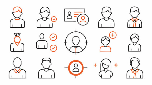 Stylish and comprehensive HR hiring recruitment icons made to enhance web interfaces job platforms talent acquisition services and employment related visuals