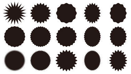 Jagged explosion speech bubble set (black)