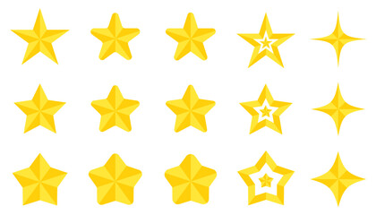 A set of various pop and cute stars