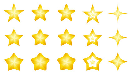 A set of various pop and cute stars