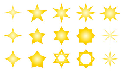 A pop and cute set of various stars and glitter