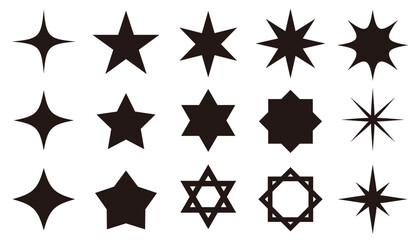 A set of various star and glitter silhouettes