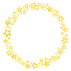 A round frame with various stars