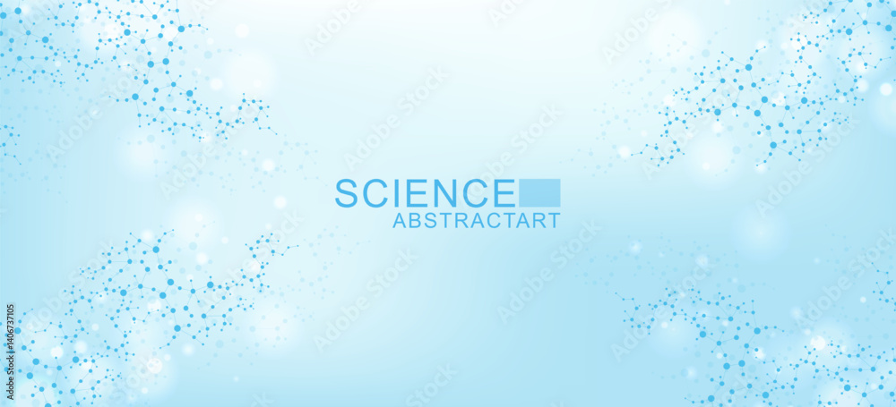 Canvas Prints molecular structure dna, atom, neurons. science concept for your design. connected lines with dots. 