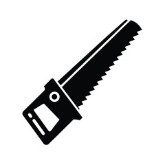 Hand Saw Minimalist Black and White Illustration