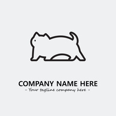 Cat illustration black and white for logo company vector image