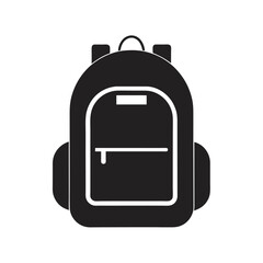 Modern Backpack Icon in Black and White Style