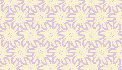 Pattern with polygonal geometric elements. Vector illustration. Template for wallpaper, interior design, decoration, scrapbooking page. Purple light orange color. seamless