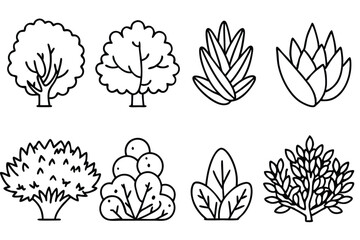 bush line art perfect style for home decor