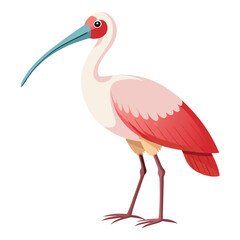 unique Spoonbill bird isolated on white background