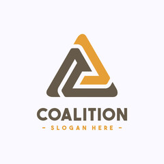 Coalition logo design template. Merge logo vector