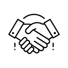 Minimalist Handshake Continuous Line Drawing Illustration