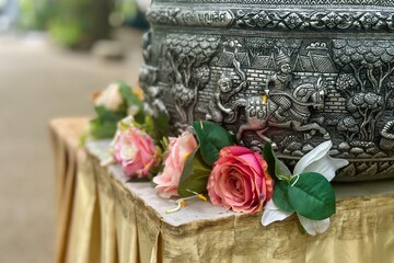 roses in a vase