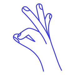Hand gesture doodle icon. Contour vector illustration