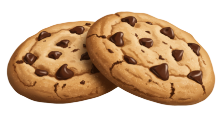 Isolated Chocolate Chip Cookies
