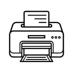 Simple Outline Desktop Printer Line Drawing