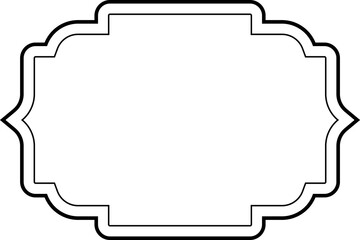 Monochrome simple horizontal frame. Decorative vintage frames isolated. Art design border labels frames and labels