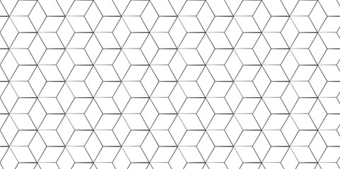 Naklejka premium Vector seamless pattern with hexagon square cube geometric pattern shapes grid metal element texture design. abstract tiles gradient science web tech connection triangle diamond honeycomb. 