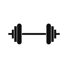 Weightlifting Barbell Icon Black and White Minimalist