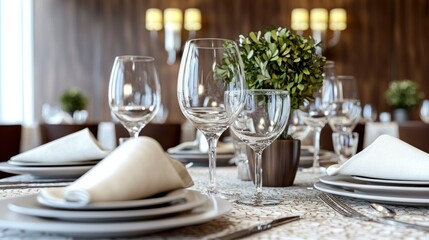 Fototapeta premium Elegant table setting in a restaurant