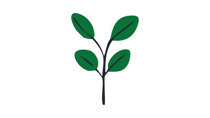 Green Leaf Flat Illustration