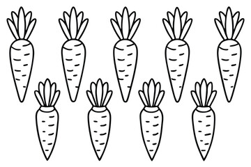 Carrots Line Art Artistic Designs of Carrot Shapes