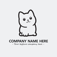 Cat illustration black and white for logo company vector image