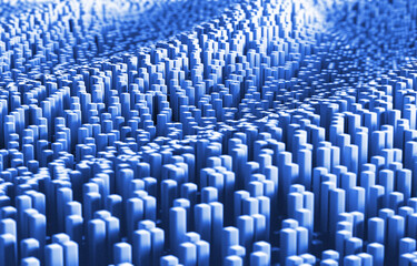 Obraz premium Blue Abstract 3D Geometric Landscape Ideal for Welcome Banners and Modern Design 3d rendered illustration