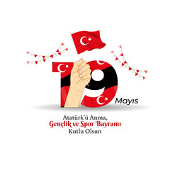 Vector illustration of Turkey Youth and Sports Day social media template