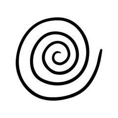 Spiral hand draw icon vector. Volute illustration sign. Hypnotic Spiral symbol or logo.