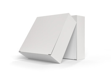 Realistic cardboard paper container packaging boxes mockups isolated on background. Design template for food, cosmetic, pharmacy, sport, cream, delivery, skin care, healthcare or medicine presentation