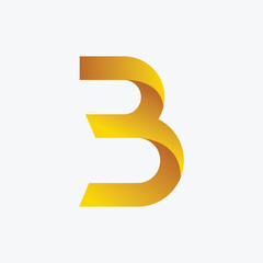 B abstract gradient letter logo