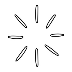 Hand draw elements icon vector. Sun hand draw illustration sign. sunrise or sunset symbol or logo.