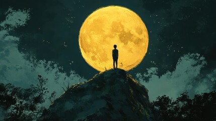 yellow moon illustration