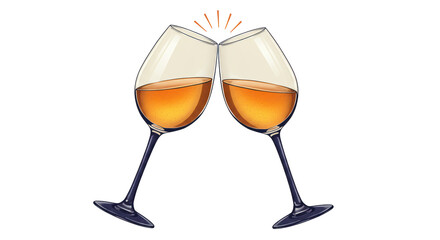 Isolated Clinking Wine Glasses Celebration