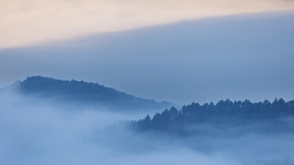 Obraz premium morning landscape in the Vercors foothills, France
