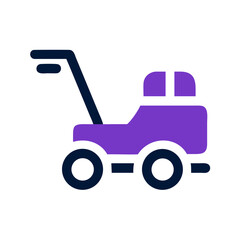 Lawnmower icon in purple and black outline