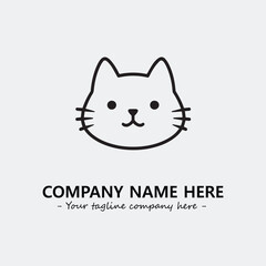 Obraz premium Cat illustration black and white for logo company vector image