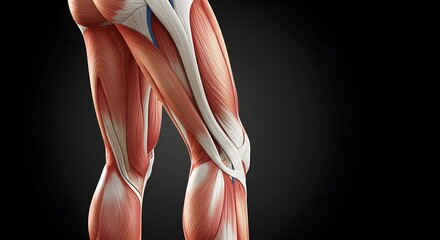 Human Leg Muscles Anatomy Illustration for Medical Education