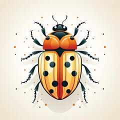 Fototapeta premium Modern Flat Style Insect Design with Minimal Details