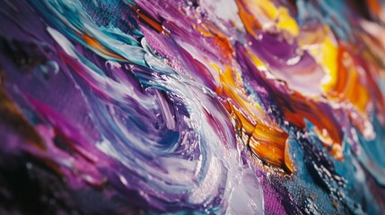 Artist painting on a canvas in an art studio. Featuring fine art creation