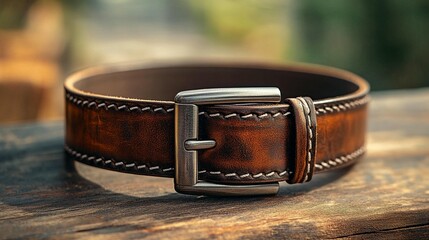 Handcrafted Leather Belt with Metal Buckle