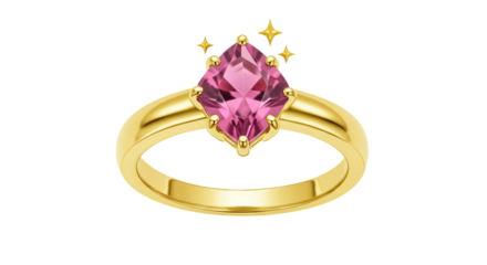 Isolated Pink Gemstone Ring