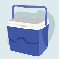 vektor Portable cooler box for beach, camping or picnic.