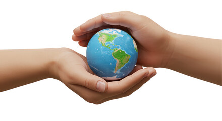 Isolated Hands Holding Earth